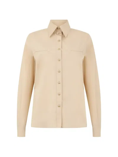 Alberta Ferretti Arrow-detail Long-sleeve Shirt In Neutral