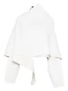 Alberta Ferretti Asymmetric Draped Jacket In White