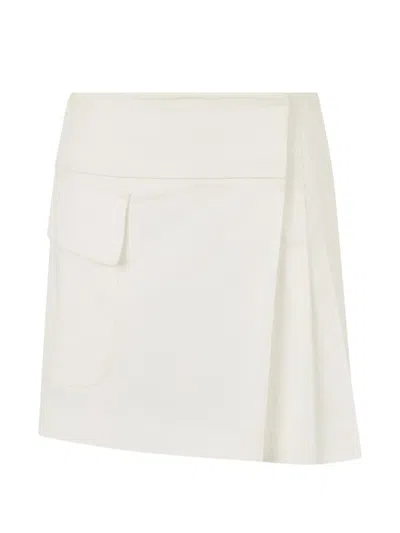 Alberta Ferretti Asymmetric Mini Skirt In White