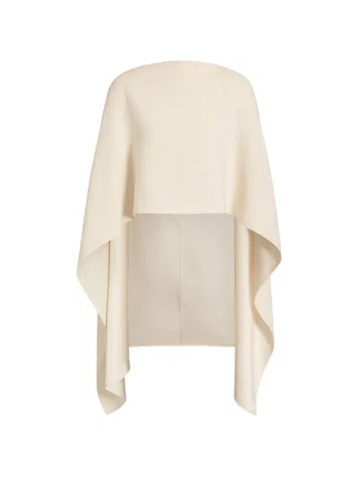 Alberta Ferretti Asymmetric Satin Cape In Neutral