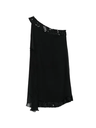 Alberta Ferretti Asymmetric Sequin Mini Dress In Multi