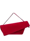 Alberta Ferretti Asymmetric Suede Clutch Bag In Red