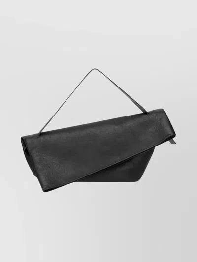 Alberta Ferretti Asymmetrical Clutch Bag Top Handle In Black