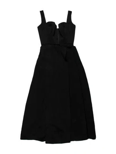 Pre-owned Alberta Ferretti Asymmetrical Long Dress In Black