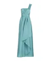 Alberta Ferretti Asymmetrical Pleated Shoulder Dress In Green