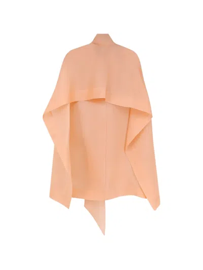 Alberta Ferretti Asymmetrical Tie-neck Cape In Pink