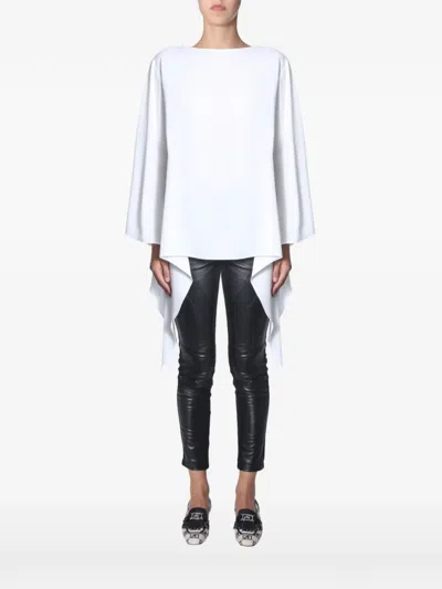 Alberta Ferretti Asymmetric-hem Blouse In White