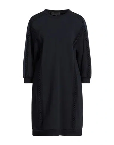 Alberta Ferretti Athleisure Woman Mini Dress Midnight Blue Size 4 Cotton, Elastane In Black