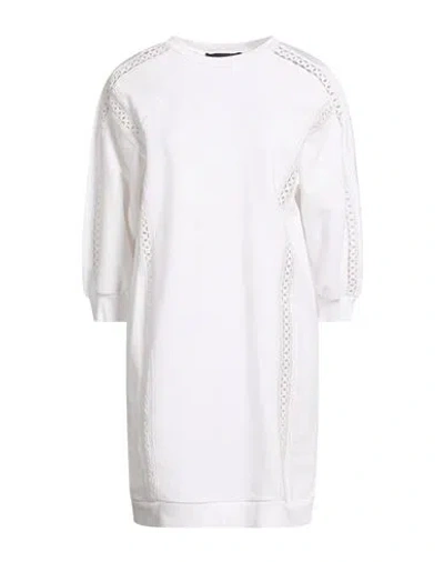 Alberta Ferretti Athleisure Woman Mini Dress White Size 2 Cotton, Elastane