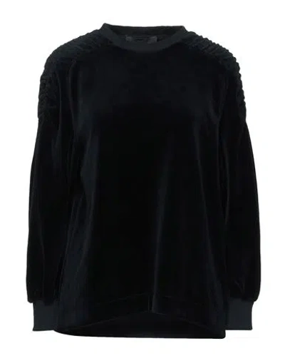 Alberta Ferretti Athleisure Woman Sweatshirt Midnight Blue Size 6 Cotton, Polyester, Elastane