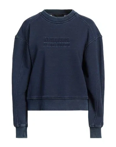 Alberta Ferretti Athleisure Woman Sweatshirt Navy Size 6 Cotton, Elastane