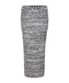 Alberta Ferretti Back Slit Midi Skirt In Gray