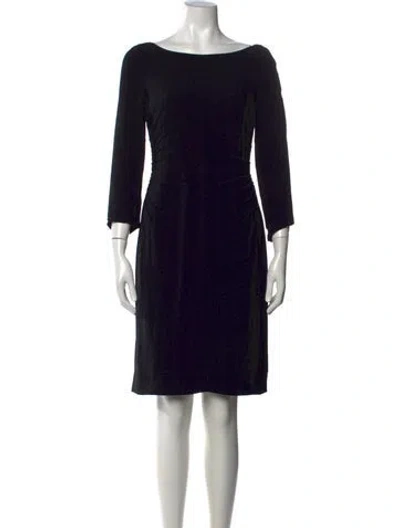 Pre-owned Alberta Ferretti Bateau Neckline Knee-length Dress In Black