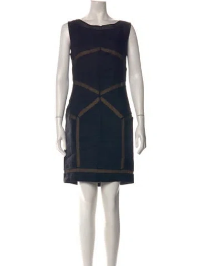 Pre-owned Alberta Ferretti Bateau Neckline Knee-length Dress In Black
