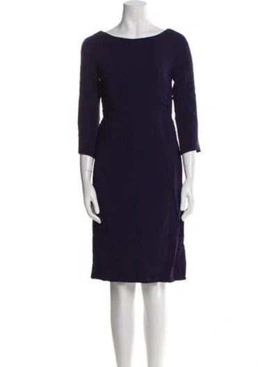 Pre-owned Alberta Ferretti Bateau Neckline Knee-length Dress In Blue