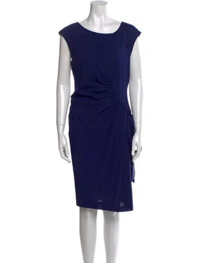 Pre-owned Alberta Ferretti Bateau Neckline Knee-length Dress In Blue