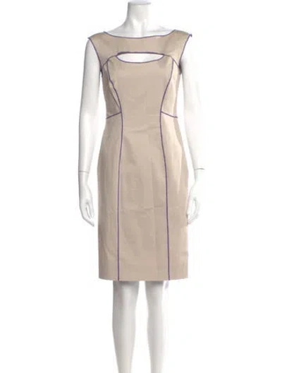 Pre-owned Alberta Ferretti Bateau Neckline Knee-length Dress In Gray