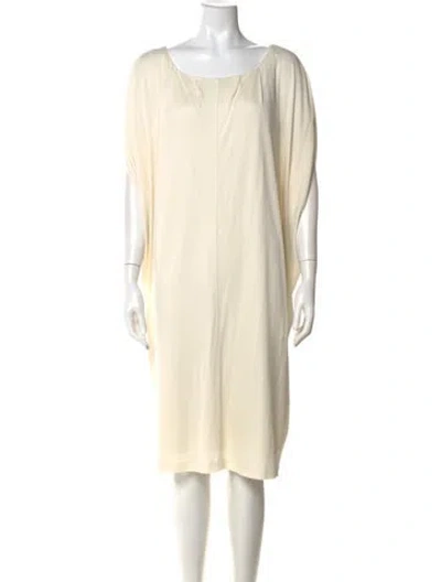 Pre-owned Alberta Ferretti Bateau Neckline Knee-length Dress In Neutral