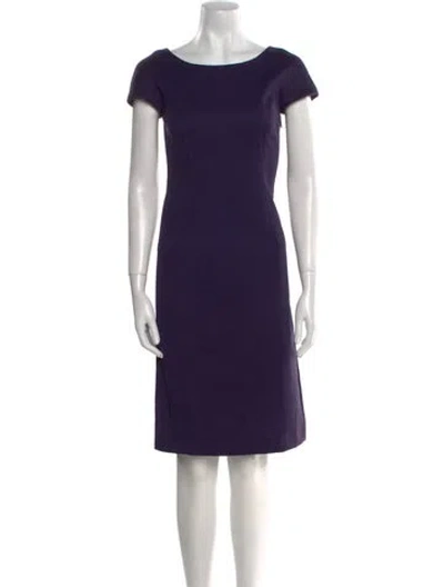 Pre-owned Alberta Ferretti Bateau Neckline Knee-length Dress In Purple