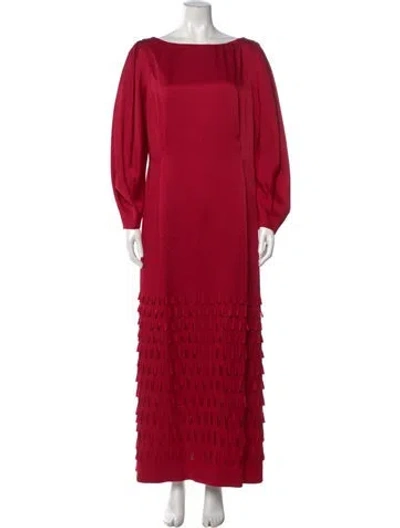 Pre-owned Alberta Ferretti Bateau Neckline Long Dress In Pink