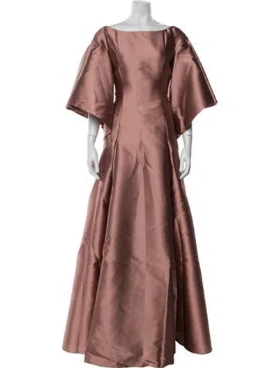 Pre-owned Alberta Ferretti Bateau Neckline Long Dress In Pink