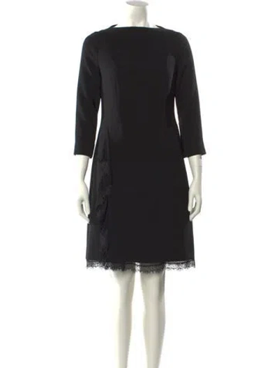 Pre-owned Alberta Ferretti Bateau Neckline Midi Length Dress In Black