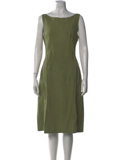 Pre-owned Alberta Ferretti Bateau Neckline Midi Length Dress In Green