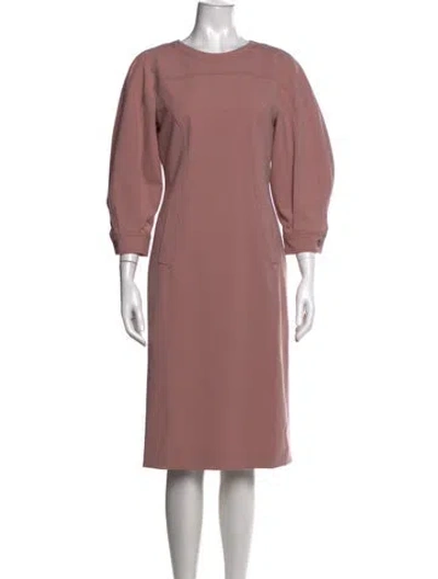 Pre-owned Alberta Ferretti Bateau Neckline Midi Length Dress In Pink