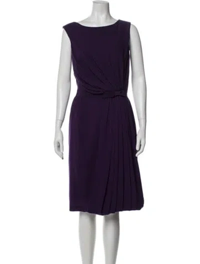 Pre-owned Alberta Ferretti Bateau Neckline Midi Length Dress In Purple