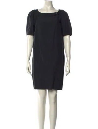 Pre-owned Alberta Ferretti Bateau Neckline Mini Dress In Black