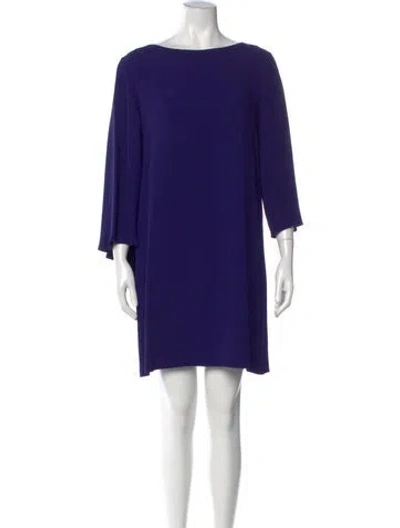 Pre-owned Alberta Ferretti Bateau Neckline Mini Dress In Purple