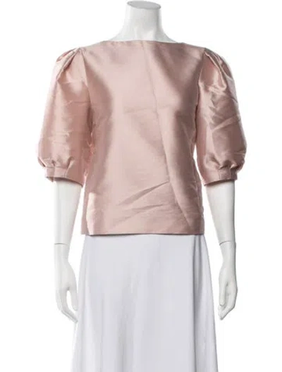 Pre-owned Alberta Ferretti Bateau Neckline Three-quarter Sleeve Blouse W/ Tags In Pink