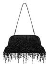 Alberta Ferretti Bead-detailing Clutch Bag In Black