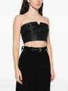 Alberta Ferretti Strapless Cropped Top Fitted Silhouette In Black