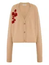 Alberta Ferretti Bead-embellished Cardigan In Neutral
