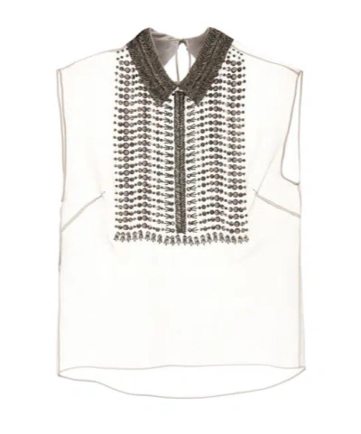 ALBERTA FERRETTI ALBERTA FERRETTI BEADED CHIFFON TOP