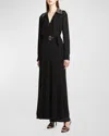 Alberta Ferretti Long .chemisier With Beads Embellished Collar In Semi Sheer Fabric Woman In Black