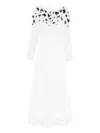 Alberta Ferretti Beaded Long-sleeve Dress In White