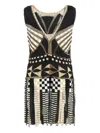 Alberta Ferretti Beads-embellishment Mini Dress In Black