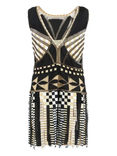 Alberta Ferretti Beads-embellishment Mini Dress In Black