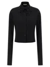 Alberta Ferretti Embellished Collar Fitted Silhouette Long Sleeves In Black