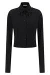 Alberta Ferretti Embellished Collar Fitted Silhouette Long Sleeves In Black