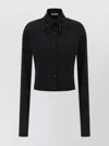 Alberta Ferretti Embellished Collar Fitted Silhouette Long Sleeves In Black
