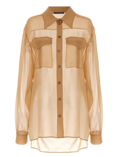ALBERTA FERRETTI BEIGE CHIFFON SHIRT