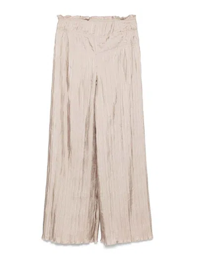 Alberta Ferretti Beige High Waist Trousers In Neutral