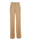 Alberta Ferretti Beige Pants With High Waist And Belt Loops