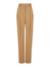 Alberta Ferretti Beige Pants With High Waist And Belt Loops In Brown
