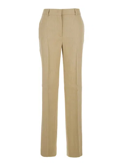 ALBERTA FERRETTI BEIGE PANTS WITH HIGH WAIST AND BELT LOOPS