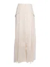 Alberta Ferretti Flowing Beige Skirt With Button-down Front