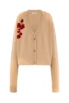 Alberta Ferretti V-neck Long Sleeve Knitwear Embroidered Detail In Multi